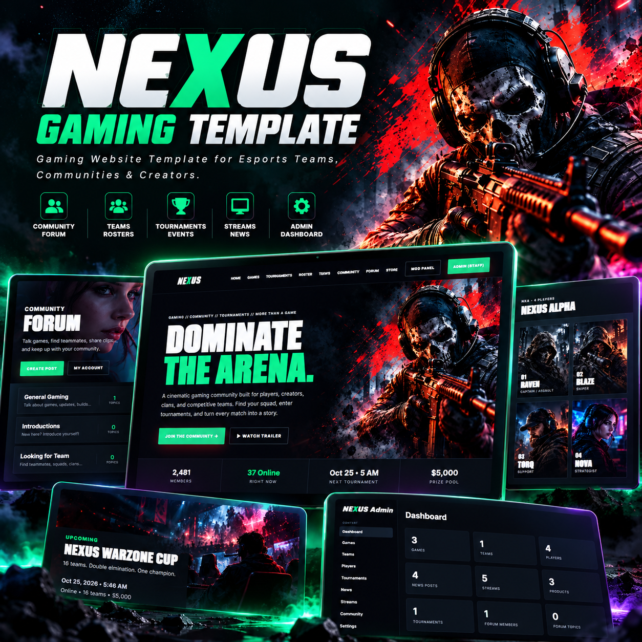 NEXUS Gaming Community Website Template